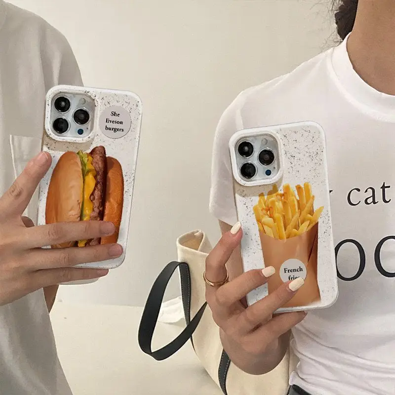 Забавный чехол для телефона с изображением гамбургера, IPhone 14, пшеницы, Apple 12, чехол для телефона 13, 11, promax, гамбургера 14pro, картофель фри, Xsxr, ретро чехол для телефона