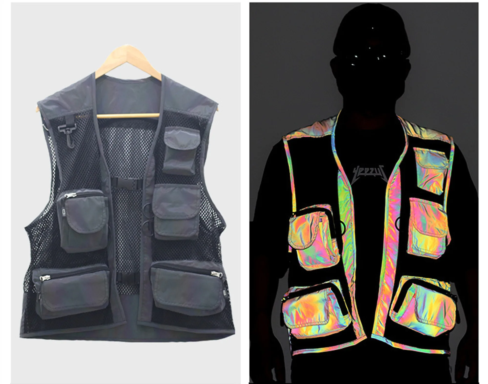 Holographic Reflective Vest Waistcoat 2