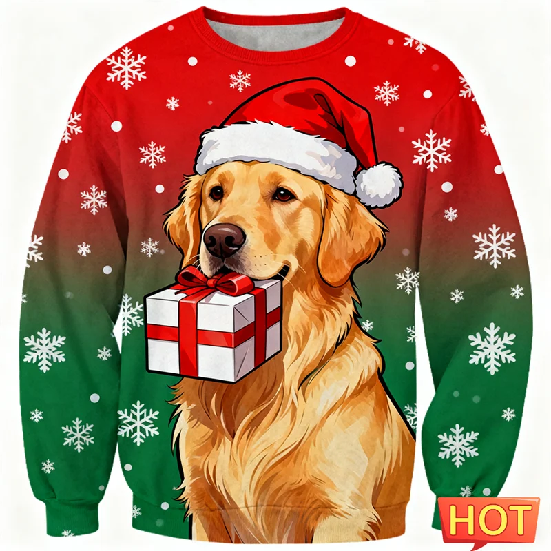 golden-retriever-ugly-christmas-sweater-3d-printed-dog-loose-pullover