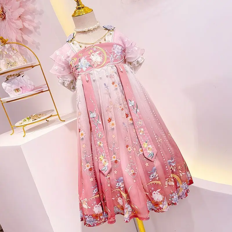 

Chinese Hanfu Dress Cute Girls New Year Costume Children Carnival Flower Fairy Cosplay Costume Dance Hanfu Dress For Kids Girls