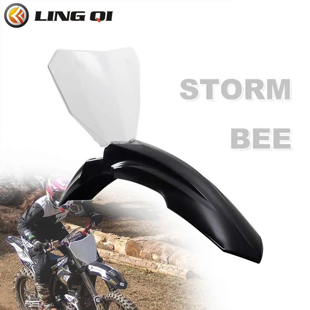 

LINGQI RACING Motorcycle 675mm Front Fender Mudguard Plastic Cover For SURRON SUR RON Storm Bee Electric Dirt Bike Accessories