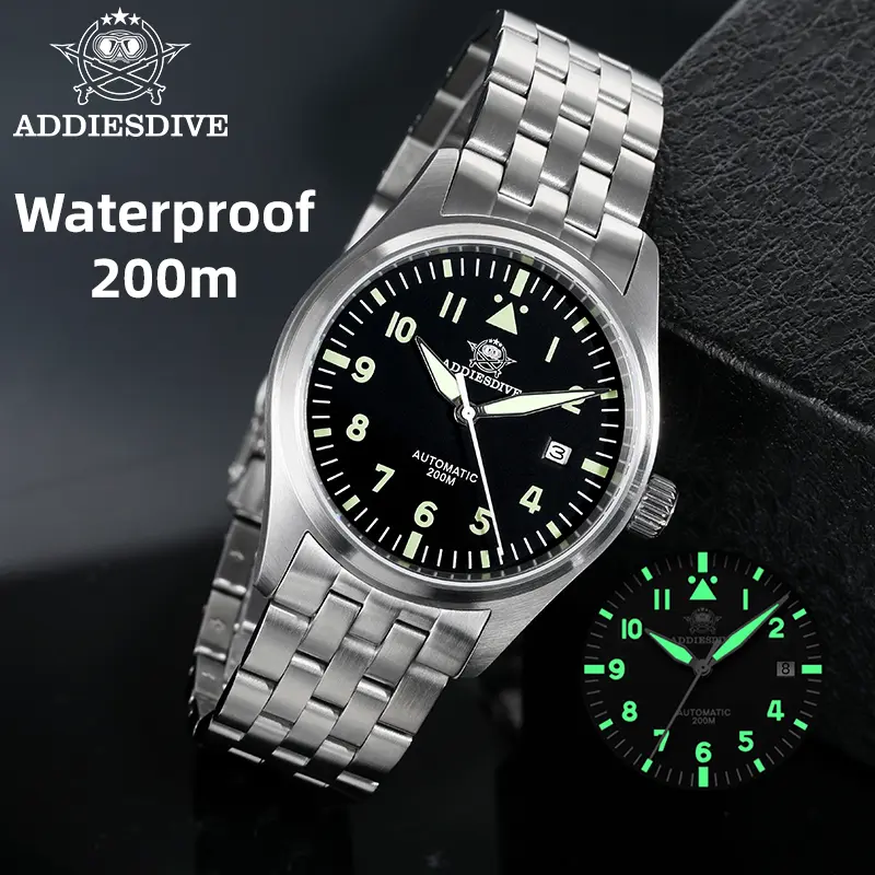 ADDIESDIVE New Men Vintage Watch Top Brand Luxury Sapphire 8215 Mechanical Watch C3 Super Luminous 200m Waterproof Dive Watches - Image 6
