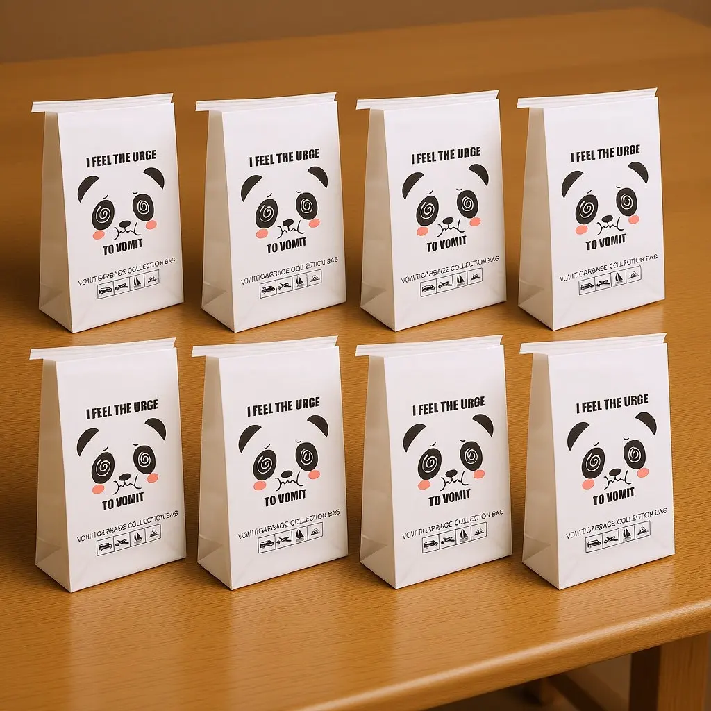 25pcs 일회용 구토 가방 대용량 멀미 방지 파우치 여행용 비행기 기차 버스 공공 장소 쓰레기 봉투