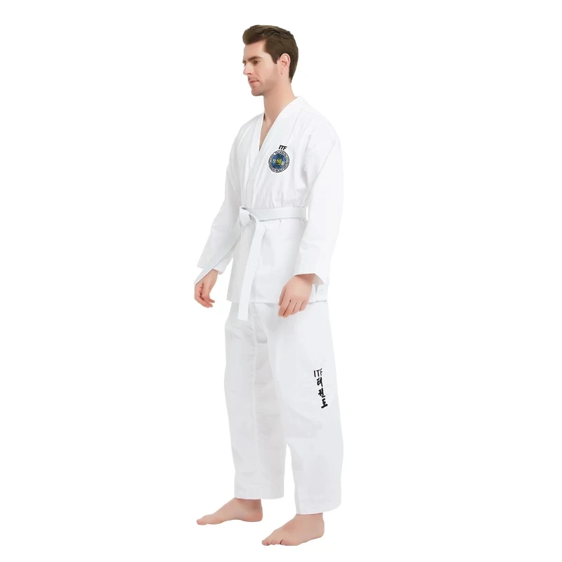 Uniforme de Taekwondo profesional ITF, traje de Doboks para estudiantes, de artes marciales Kimono, ropa TKD, manga larga, Fitness Gi