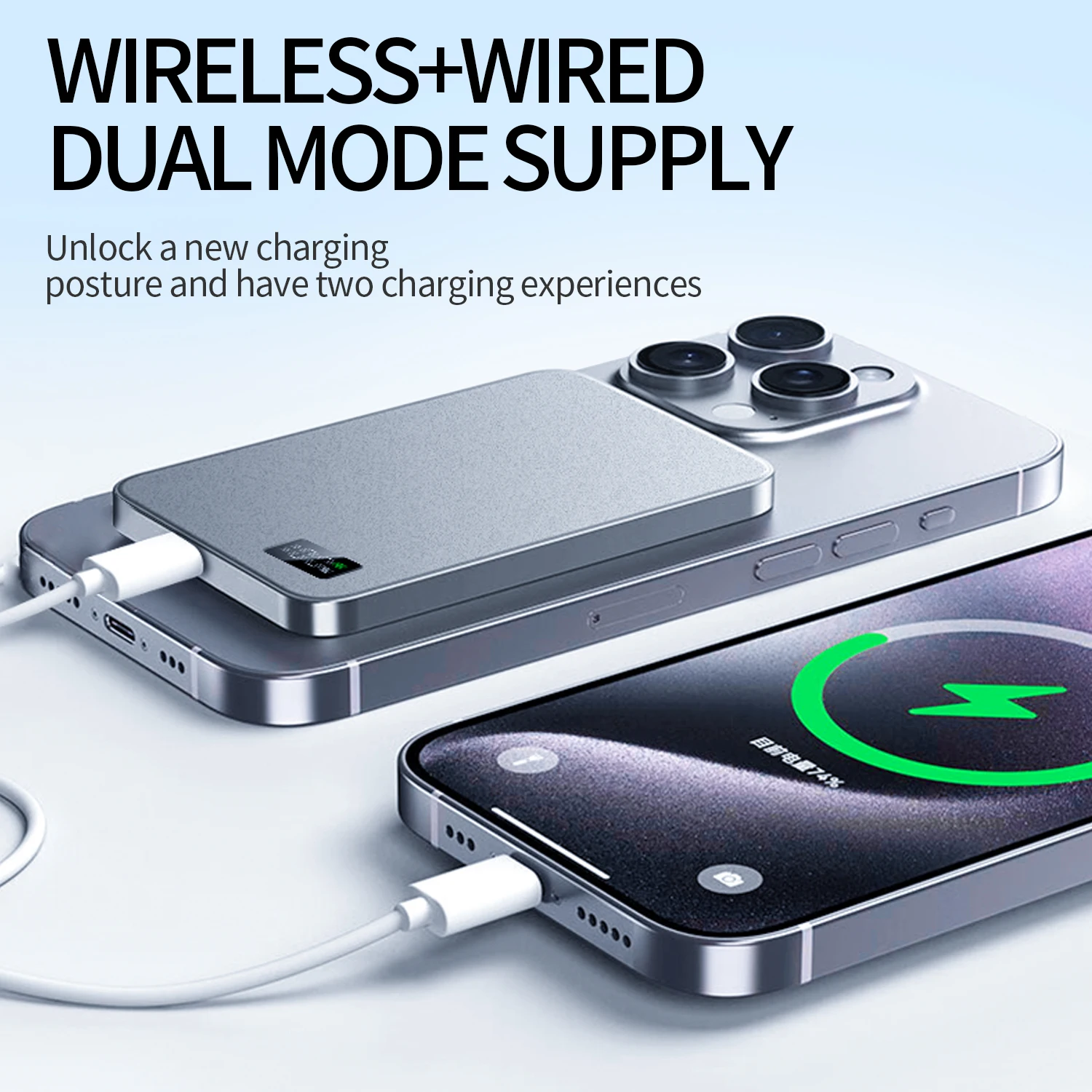 New Ultra thin Alloy Powerbank Magnetic Power Bank Wireless Fast Charger For iPhone 16 15 14 13 12 Backup battery For Magsafe 5