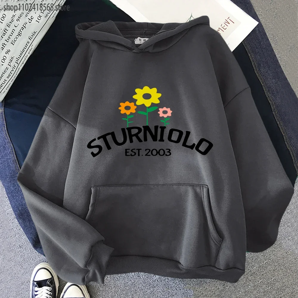 Sturniolo Triplets Hoodies Flowers Print Sweatshirt Mens Long Sleeve Casual O-neck Regular Fit Kawaii Graphic Top Women Clothing