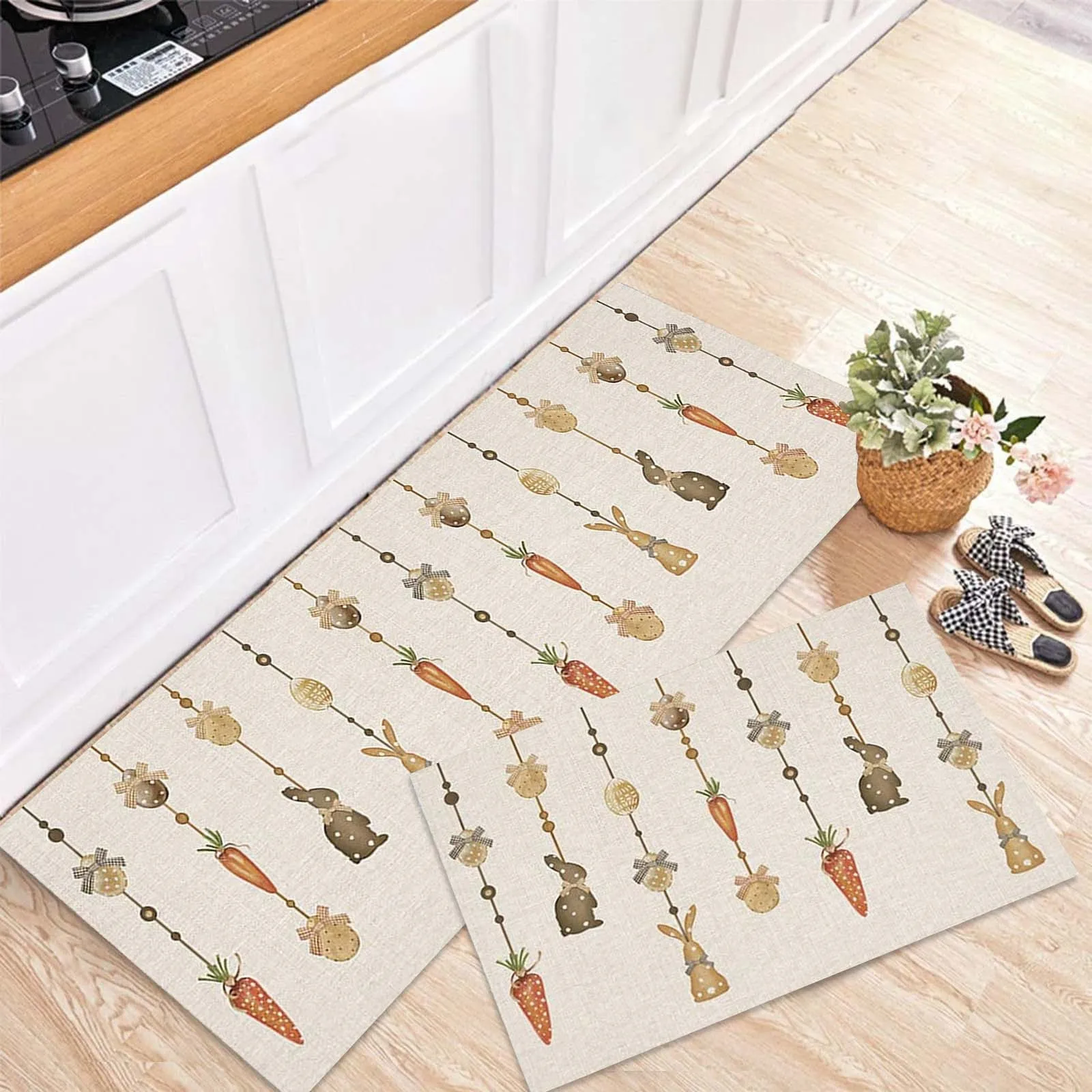 

Cartoon Easter Bunny Carrot Printed Entrance Doormat Floor Mat Bedroom Living Room Hallway Balcony Welcome Mat Home Decoration