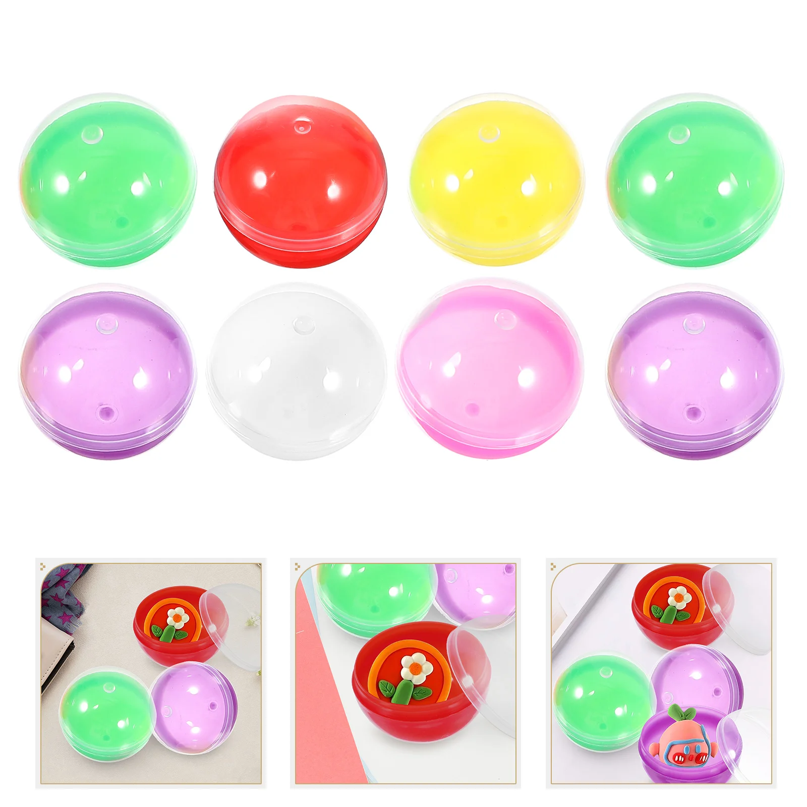 

32mm Plastic Fillable Balls Openable Storage Packing Balls Funny Colored DIY Balls Colorful Balls Multi-use Twisted Balls