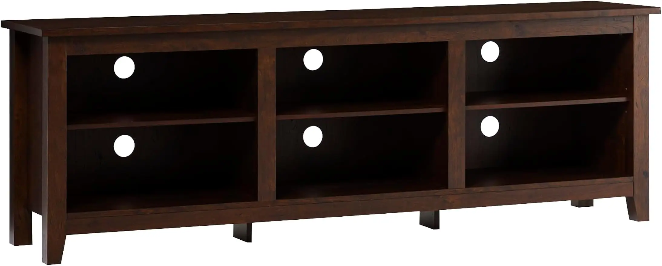 

Walker Edison Wren Classic Brown TV Media Console Entertainment Center for 80 Inch Television with Storage Cubby, 70 Inch