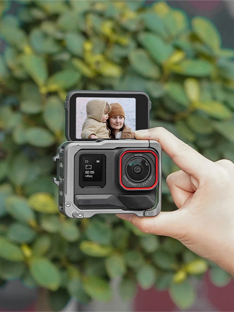 For Insta360 Ace Pro 2 Camera Protective Frame with Cold Shoe Mount Full Protective Aluminium Metal Cage for Insta 360 Ace Pro 2