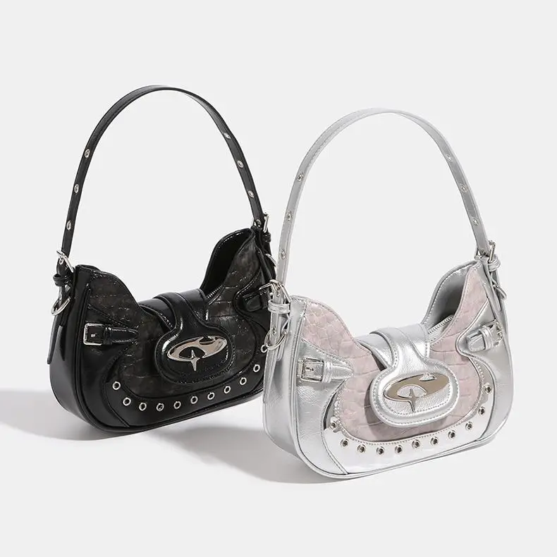 

LEFTSIDE 2023 Luxury Women Small Crocodile Pattern Shoulder Bags Fashion Evening Party Silver Handbags and Purses Crossbody Bag