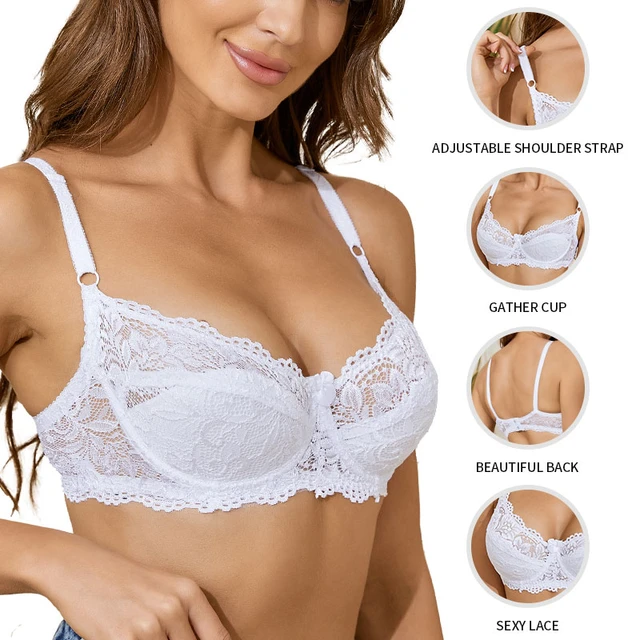 Women's Push Up Lace Bra A B Cup Brassiere Underwire Padded