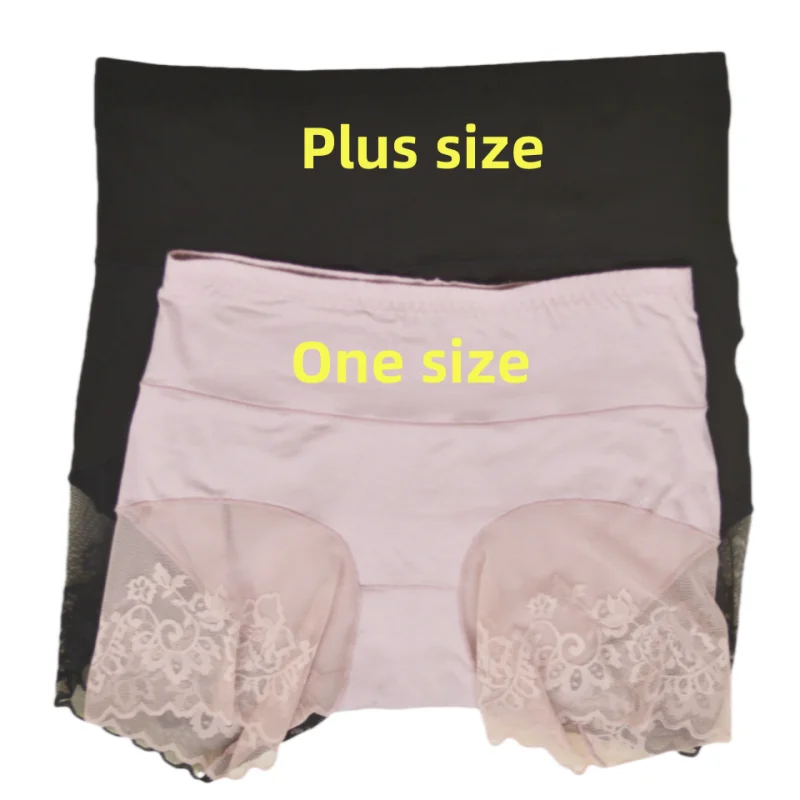 5XL230kg Women High Waist Panties High Waist Underwear Safety Pants Women Shorts Underwear Lace High Waist Anti Chafing Thigh Anti Friction Plus Size Slimming Lingerie