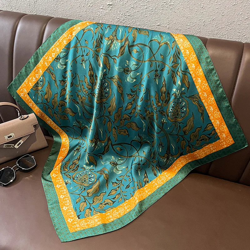 Drucken 70cm Silk Satin Kopftuch Frauen Luxus Design Hals Krawatte Schal Weibliche Haar Hand Handgelenk Foulard Schal Hijab Bandana neue – Detail 5