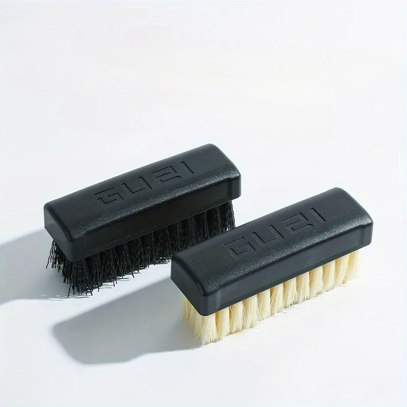 2pcs Dual-Strength Plastic Shoe Brush Set - Soft White Bristles & Firm Black Bristles  Versatile Shoe Care Tool for Home Use 3
