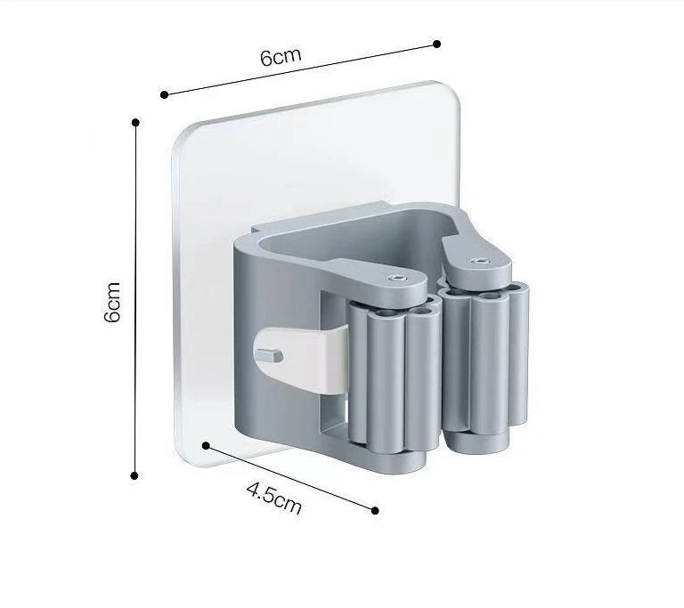 מחזיק מטאטא למטאטא ללא ניקוב, מארגן מטאטא מונח על הקיר חזק אוניברסלי לבית, מטבח, גינה