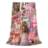 Singer Sabrina Carpenter Blankets Pop Music Flannel Funny Soft Throw Blankets for Chair Covering Sofa Textile Decor 3