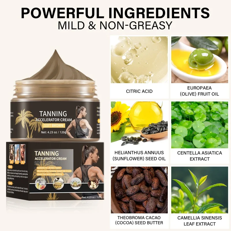 Black Natural Wheat Bronze -Free Tanning Sun-Aid Cream Lotion