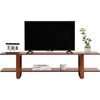 TV Stand with Storage for TVs up to 65'', Bamboo TVs Console Entertainment Center with 2 Open Shelf,TV Stand 3