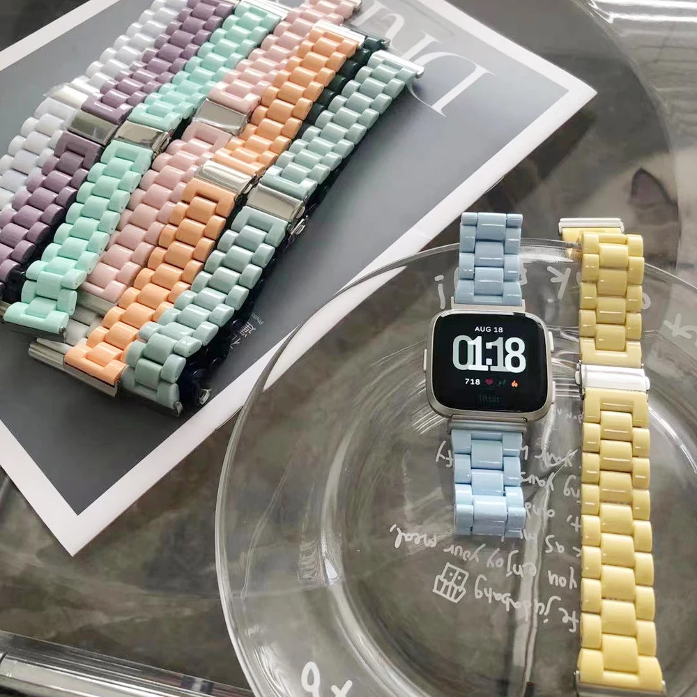 Candy Color Resin Strap For Fitbit Versa Sense Macaron