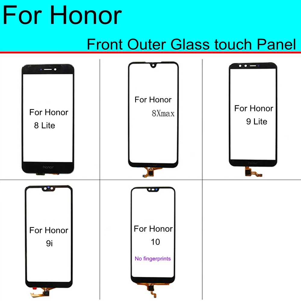 For Huawei Honor 8 9 9i 10 lite 8X max Touch Screen Glass Panel sensor Touchscreen Front Outer Repair Spare Parts |