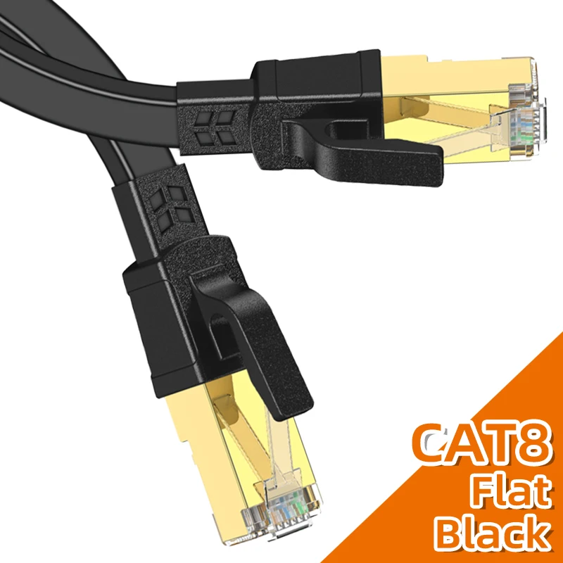 Cat 8 Flat-Black