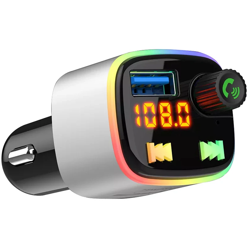 차량용 FM 송신기 고속 충전기 QC3.0 Pd 차량용 USB 충전기 MP3 플레이어, 베이스 사운드 블루투스 5.0, 핸즈프리 무선 자동차 키트