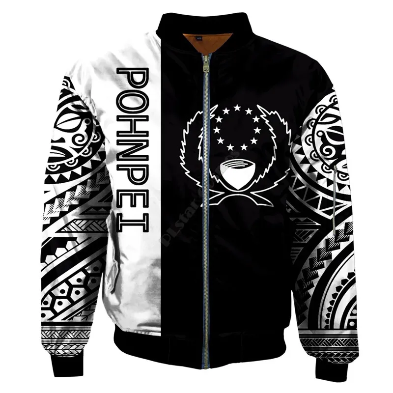 

Fashionable men's Polynesian turtle tattoo zippered jacket casual street hip-hop Harajuku long sleeved zippered jacket