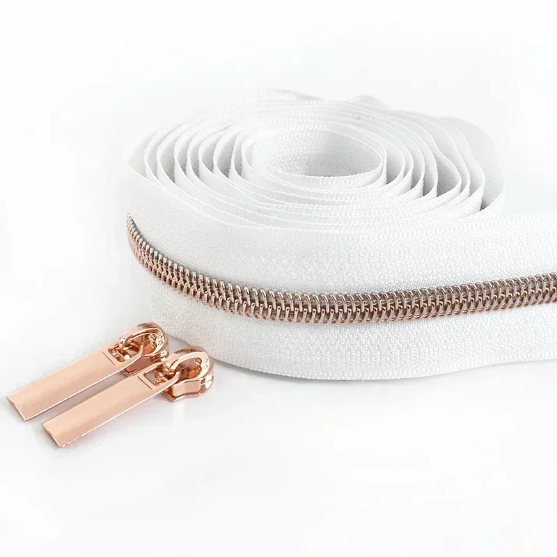 2/5/10M 3# 5# Nylon Zippers Luggage Strap Instant Zipper Slider Puller Clothing Closures Zips Roll Coil for Bags Zip Repair Kit