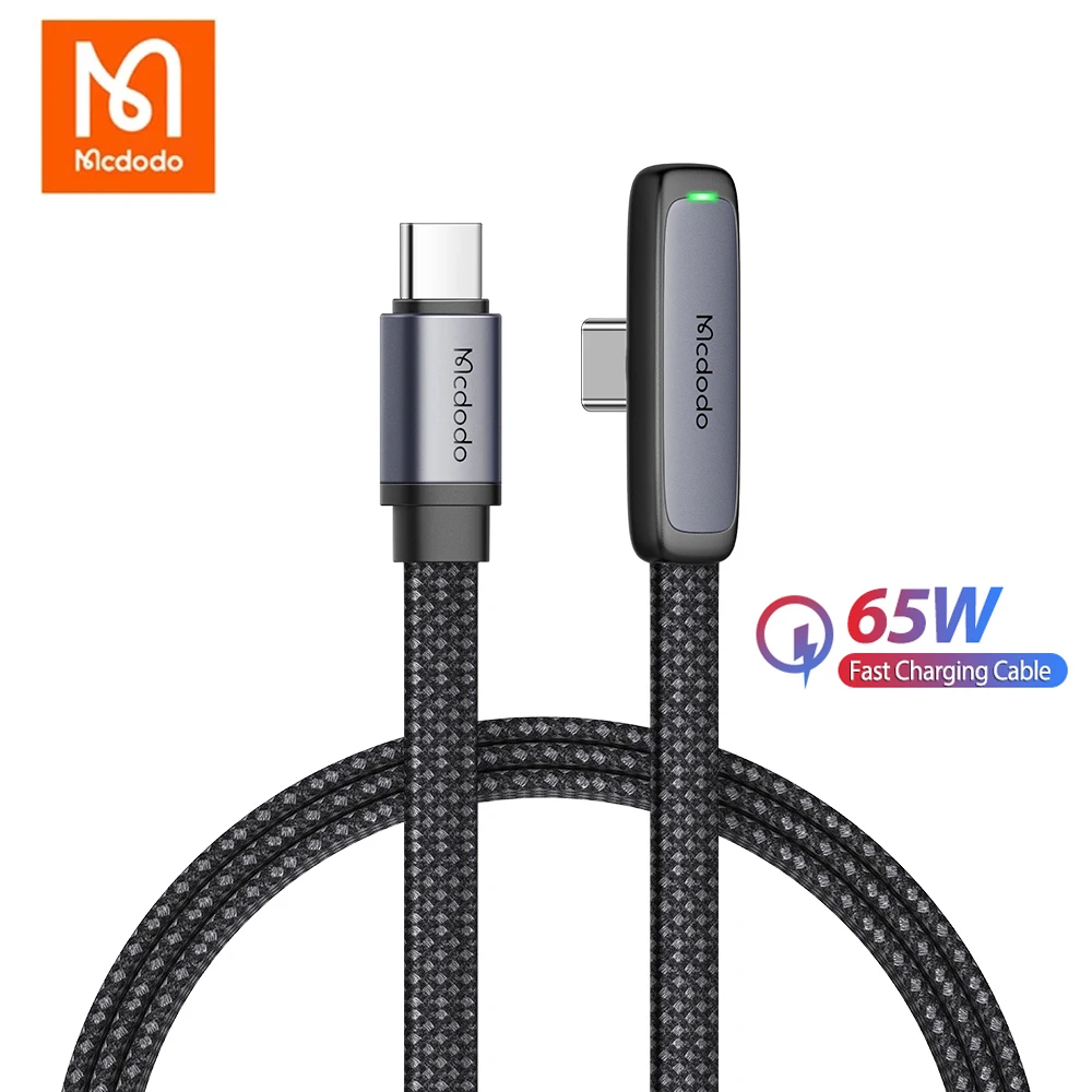 

65W Elbowed USB C to Type C Cable For Xiaomi POCO F3 F4 Samsung Macbook Charging Data Sync Cord PD Fast Chargr Phone Wire