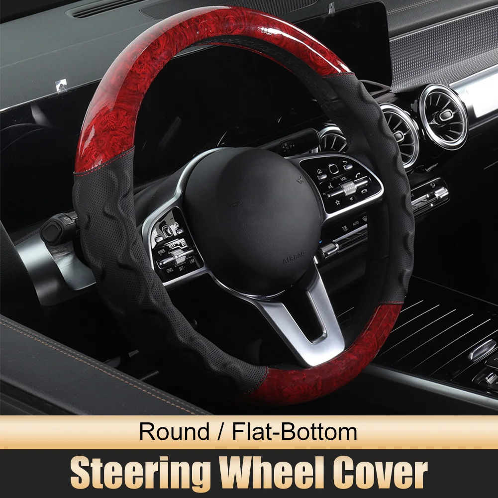 

Universal Car Steering Wheel Cover Breathable Anti-Slip Steering Wheel Cover For Round/Flat-Bottom For Bmw Tesla VW Benz Covers