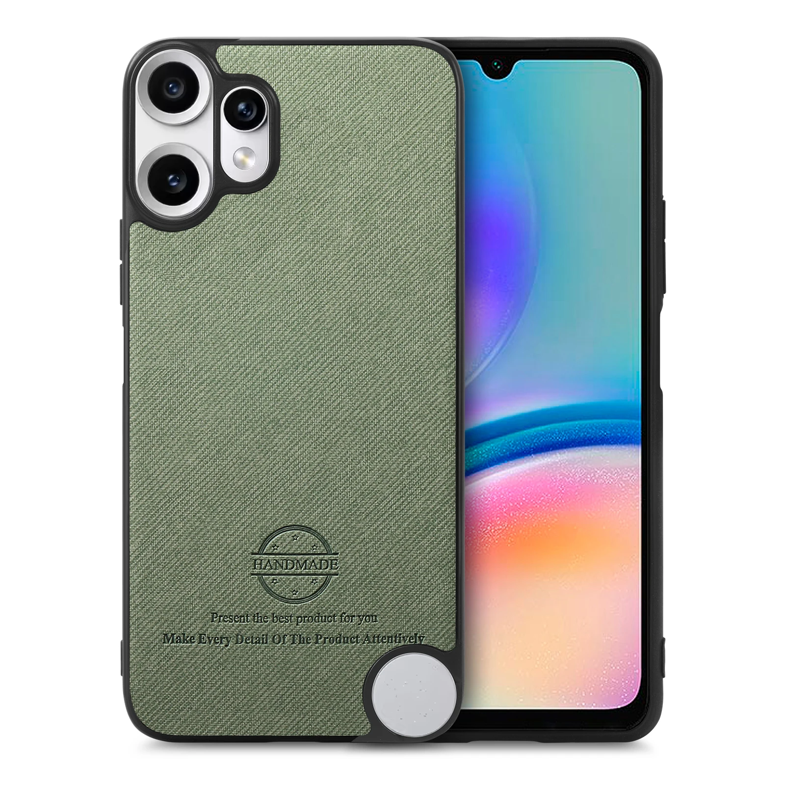 Matte PU Leather Shockproof Phone Case with Soft TPU Frame Protection