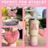 9PCS Accessory Set for Stanley Cup 30oz 40oz Butterfly Straw Cover Cap Silicone Boot Charm Initials Sticker Spill Proof Stopper 5