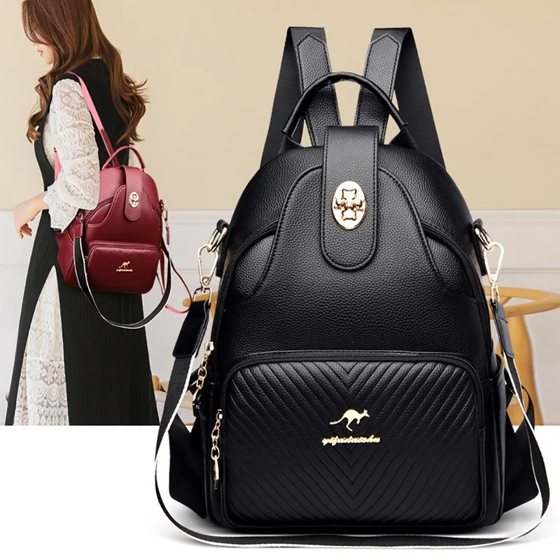 2022 Brand Luxury Backpack Ladies High Quality Leather Backpack