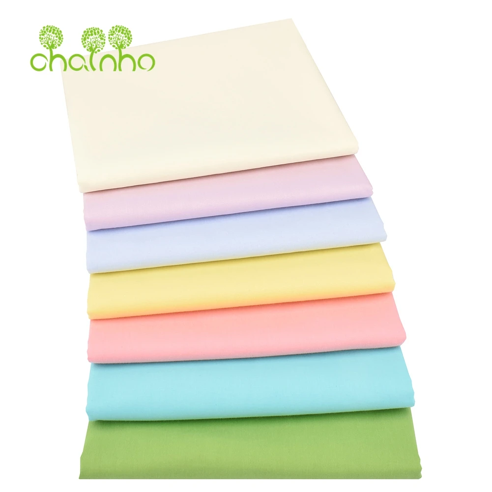 Chainho,Printed Twill Weave Cotton Fabric,Patchwork Cloth,DIY Sewing Quilting Material,Solid Colors Series,2 Specification,CC172