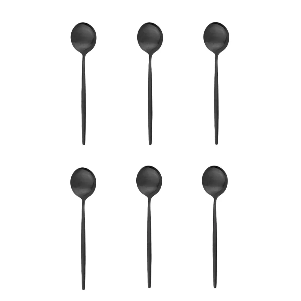 Set di 6 cucchiaini in acciaio inox, multiuso, per caffè e dessert, per casa, bar e feste