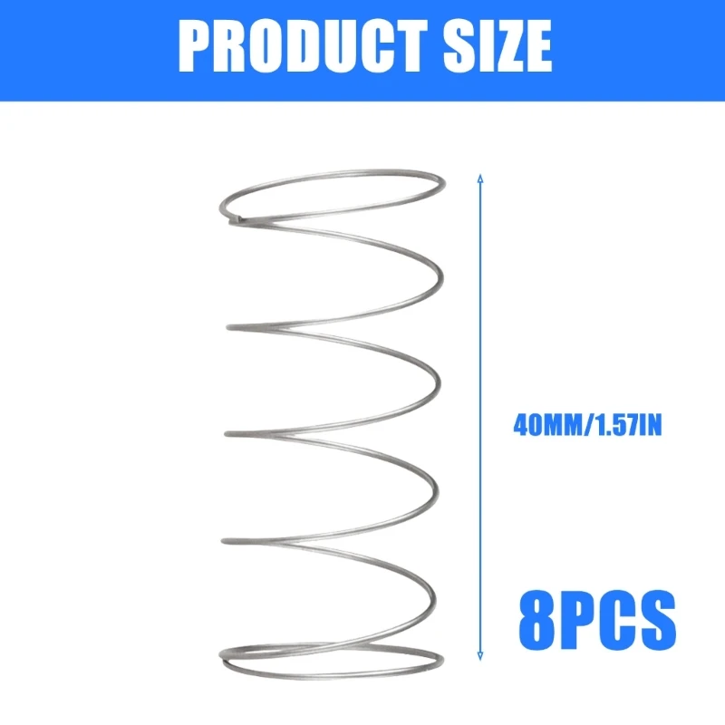 8pcs Quick Install Toilet Tanks Push Spring Stable Toilet Tanks Push Spring House Bathroom Upgrades for Enhances Flushing