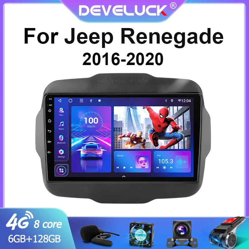 2 Din Android 10.0 Car Radio Multimedia Video Player For Jeep Renegade 2016 - 2020 Stereo Navigation GPS Carplay Autoradio WIFI |