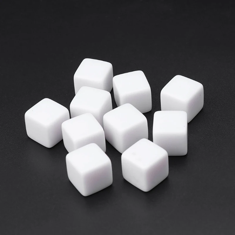 16mm White Acrylic Cubes Blank Dice For Board Games,math Counting  Teaching,alphabet Numbers Custom