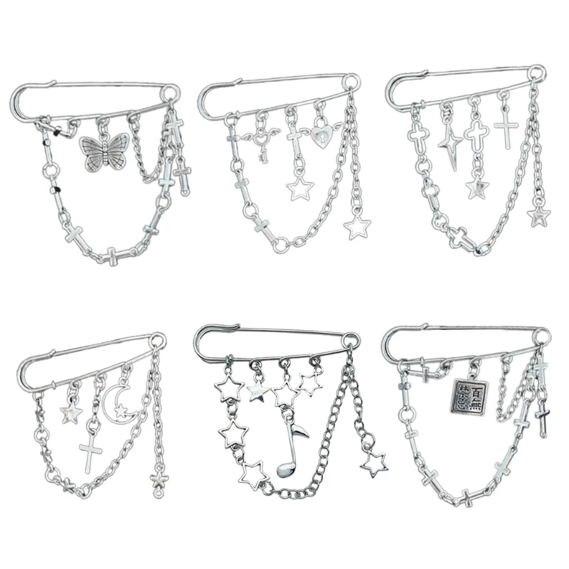 Spille Fantastiche Spilla Da Balia Con Pendente A Stella Per Donna Nappe Incrociate Catena Ago Spilla Con Fibbia Borsa