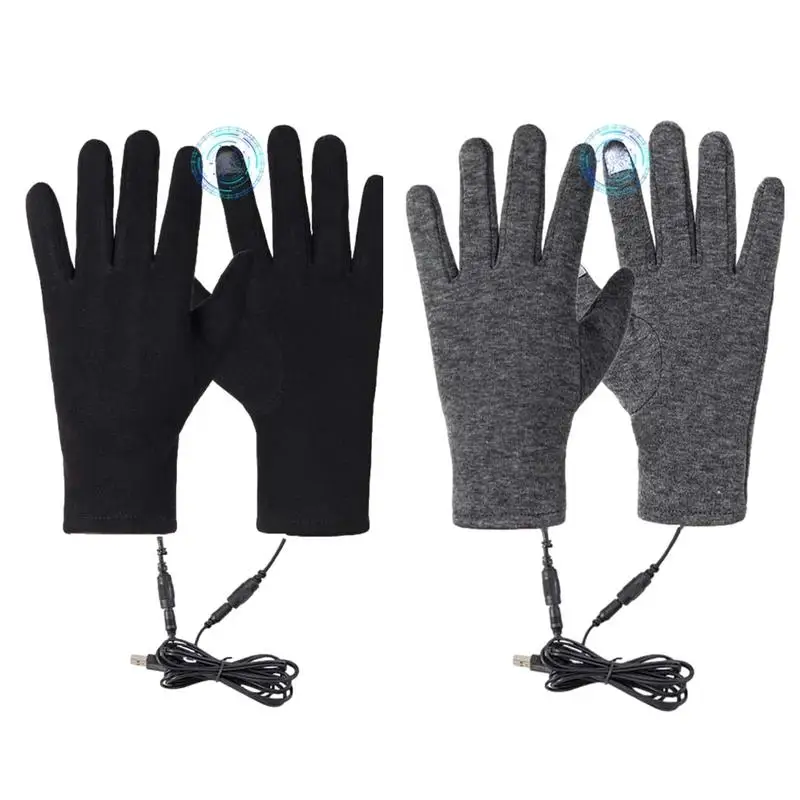 

USB Heated Gloves Hand Warmer Full Finger Glove Screen Touch Design Thermal Non-slip Gloves For Skiing Cycling auto accessories