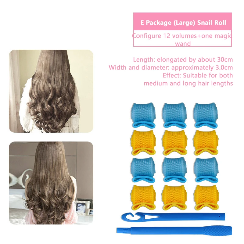 סט מתאימי שיער ללא חום ליצירת מתאימי קפיצה ספירליים ללא נזקי חום בטוחים וקלים לשימוש עם תליונים לסטיילינג חסר מאמץ