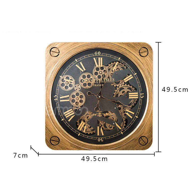 Industrial Steampunk Outdoor Clocks The Range With Rotating Gear And Moving  Metal Design From Weiikeii, $57.76