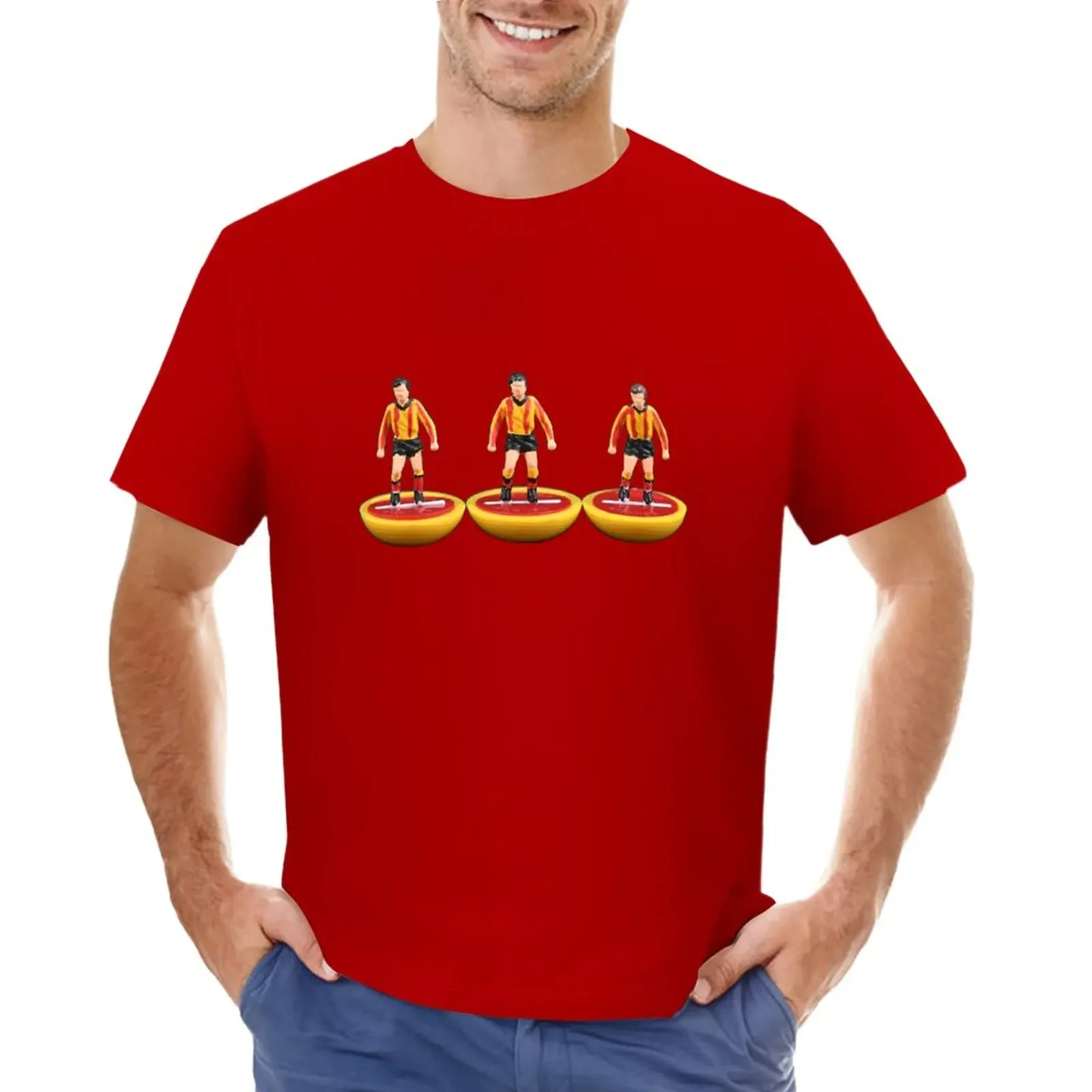 Classic Partick Thistle Subbuteo Players T-Shirt Vintage Customs Cute Clothes Fruit Of The Loom Mens T-Shirt