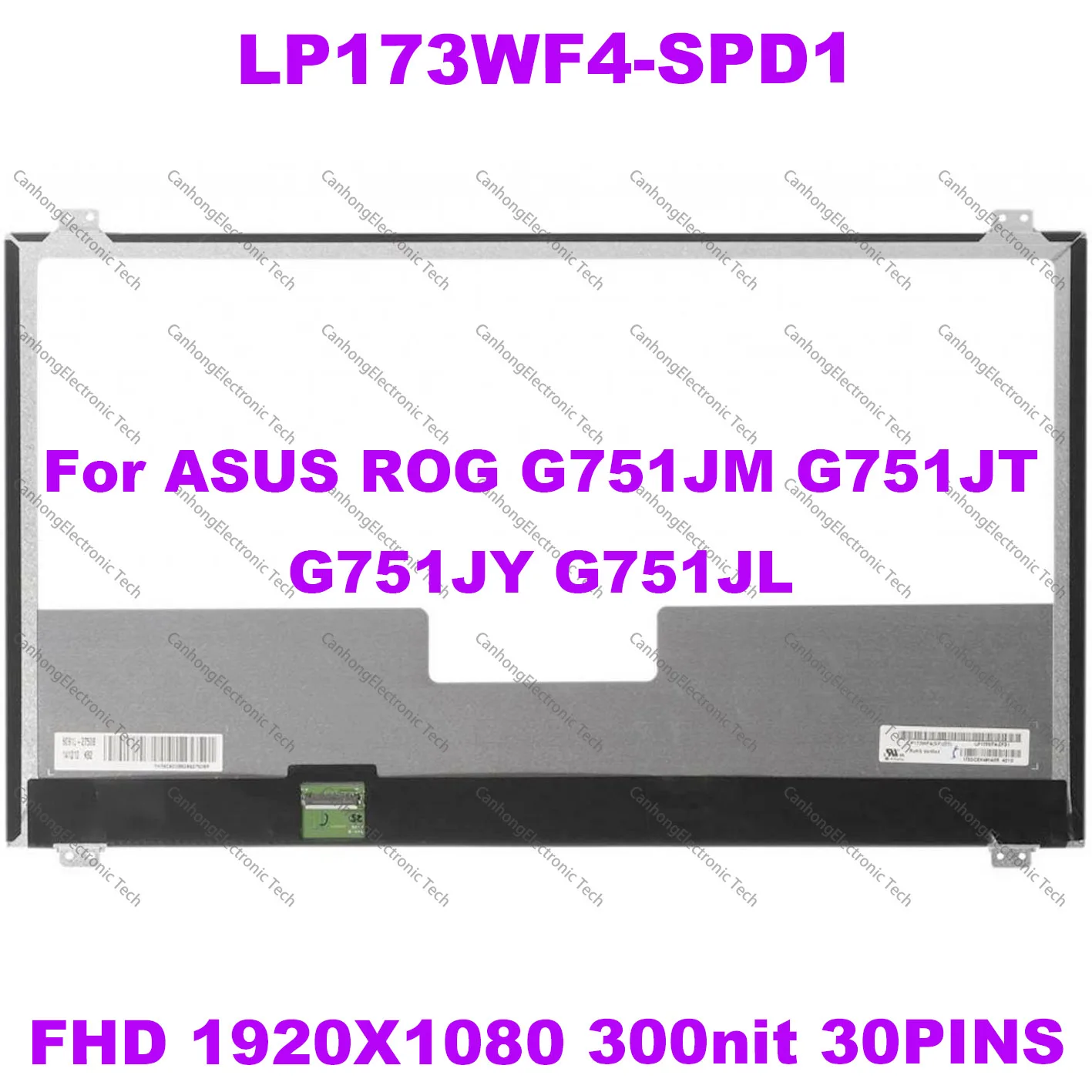 

17.3" Laptop LCD Screen LP173WF4-SPD1 LP173WF4 SPD1 For ASUS ROG G751JM G751JT G751JY G751JL IPS Display 1920*1080 30pin eDP