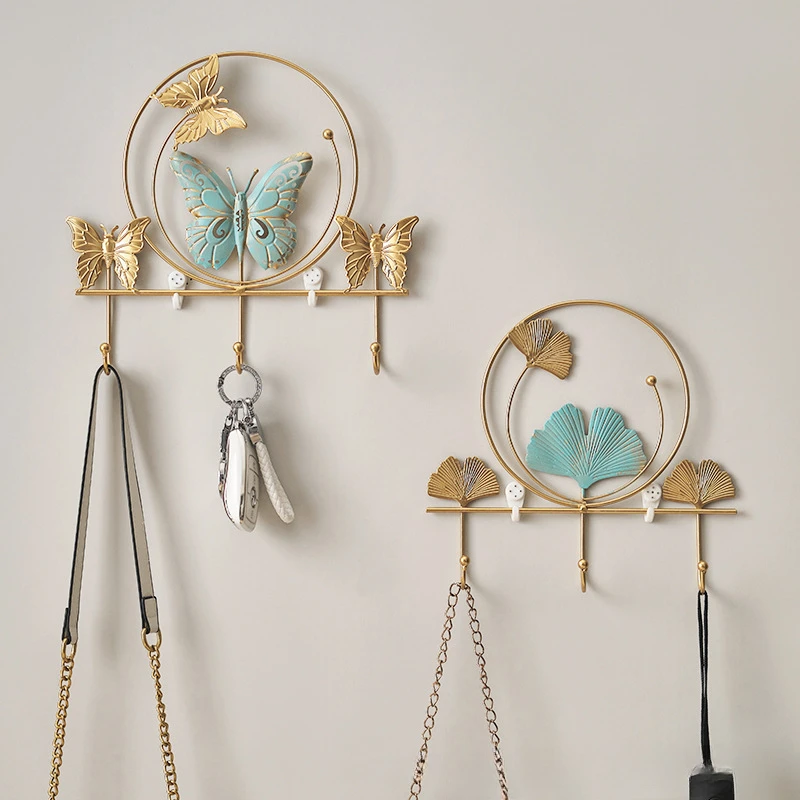 Metal Butterfly Crafts Ornaments Hook Gifts Wall Decor Door Hanger Decoration Hooks Iron Art Hanger for Home Clothes Hats Keys