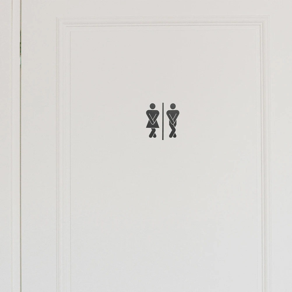 Pvc Restroom Sign For Men And Women Office Toilet Decor Restroom Sign Sticker Home Decor Bathroom Easy To Install
