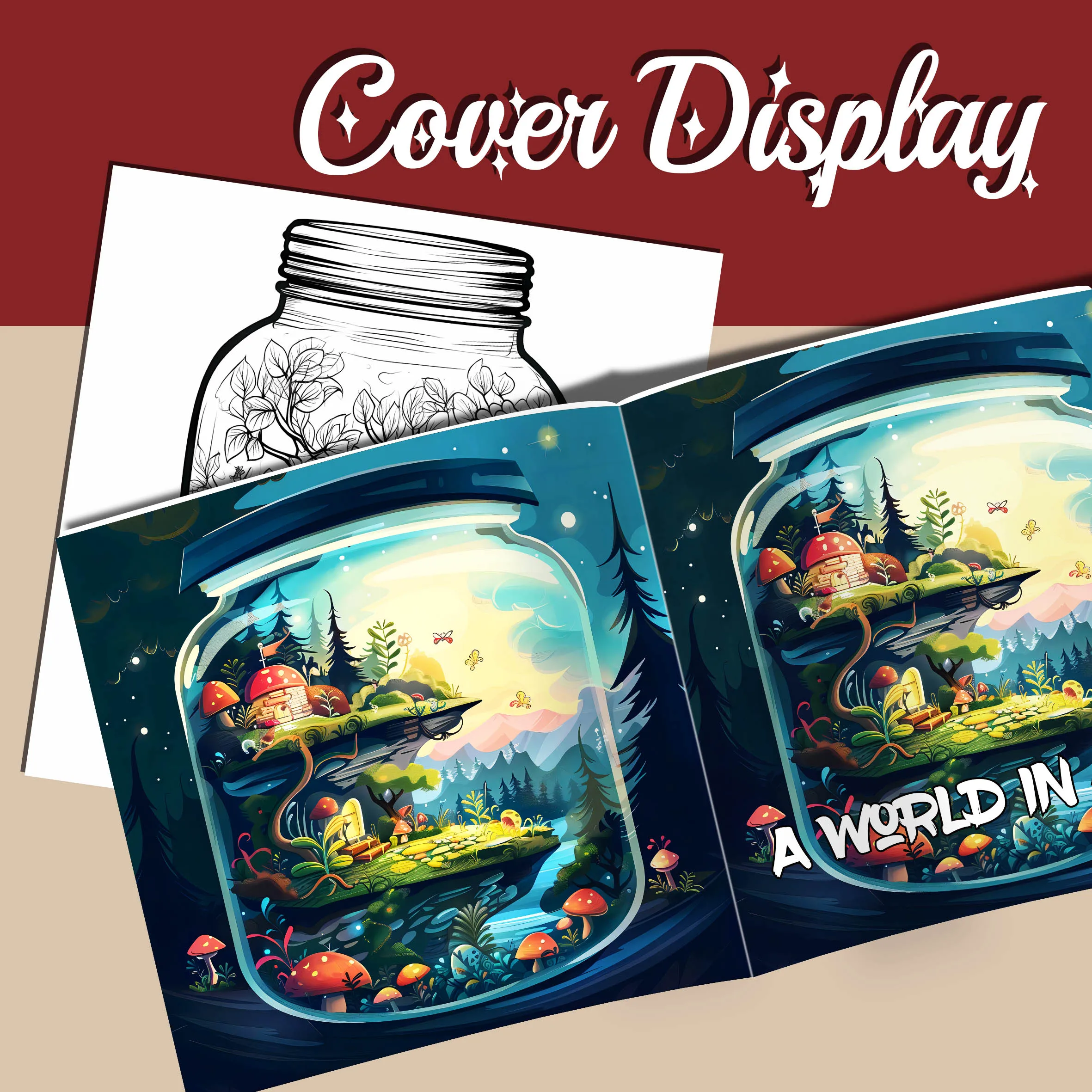 World in a Jar: Adult Picture Book Featuring Miniature Dreams-capes for Imaginative Coloring 5