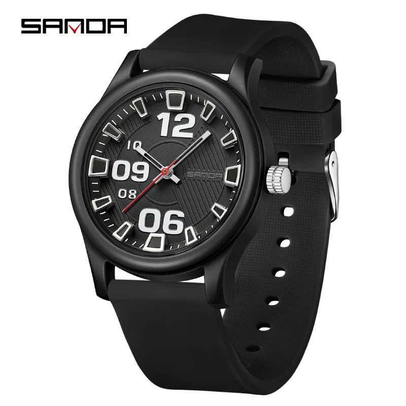 SANDA 3252 Top Popular Student Quartz Watch Fashionable and Simple Luminous Waterproof Silicone Tape Children's Quartz Watch 3