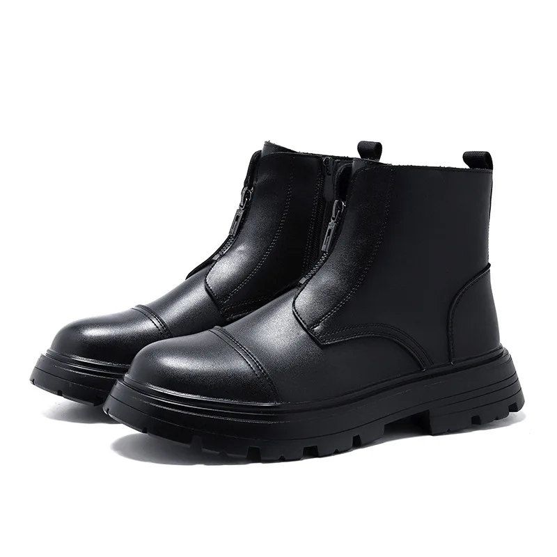 iBoots men 2025 British style retro high top Korean version trend versatile thick sole height increasing Chelsea boots